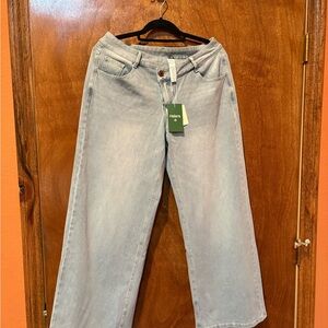 HALARA Light Wash Wide Leg Jeans